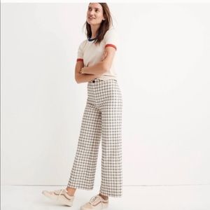 NWT Madewell Emmet Wide Leg Crop In Windowpane